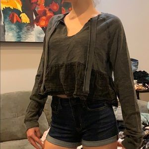 Free People Shirt in Charcoal Size M